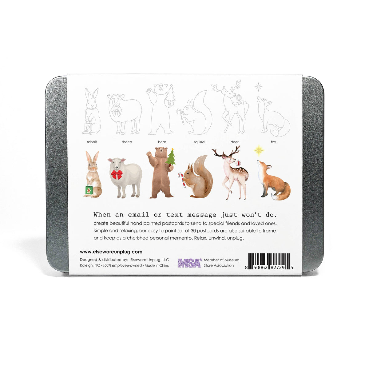 Coloring Postcards w/ 6 Winter Animal Designs
