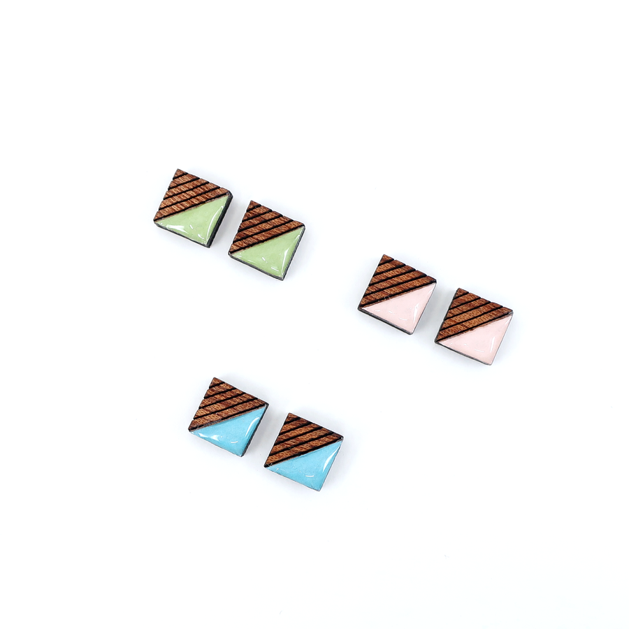 Mini Square Color Block Studs