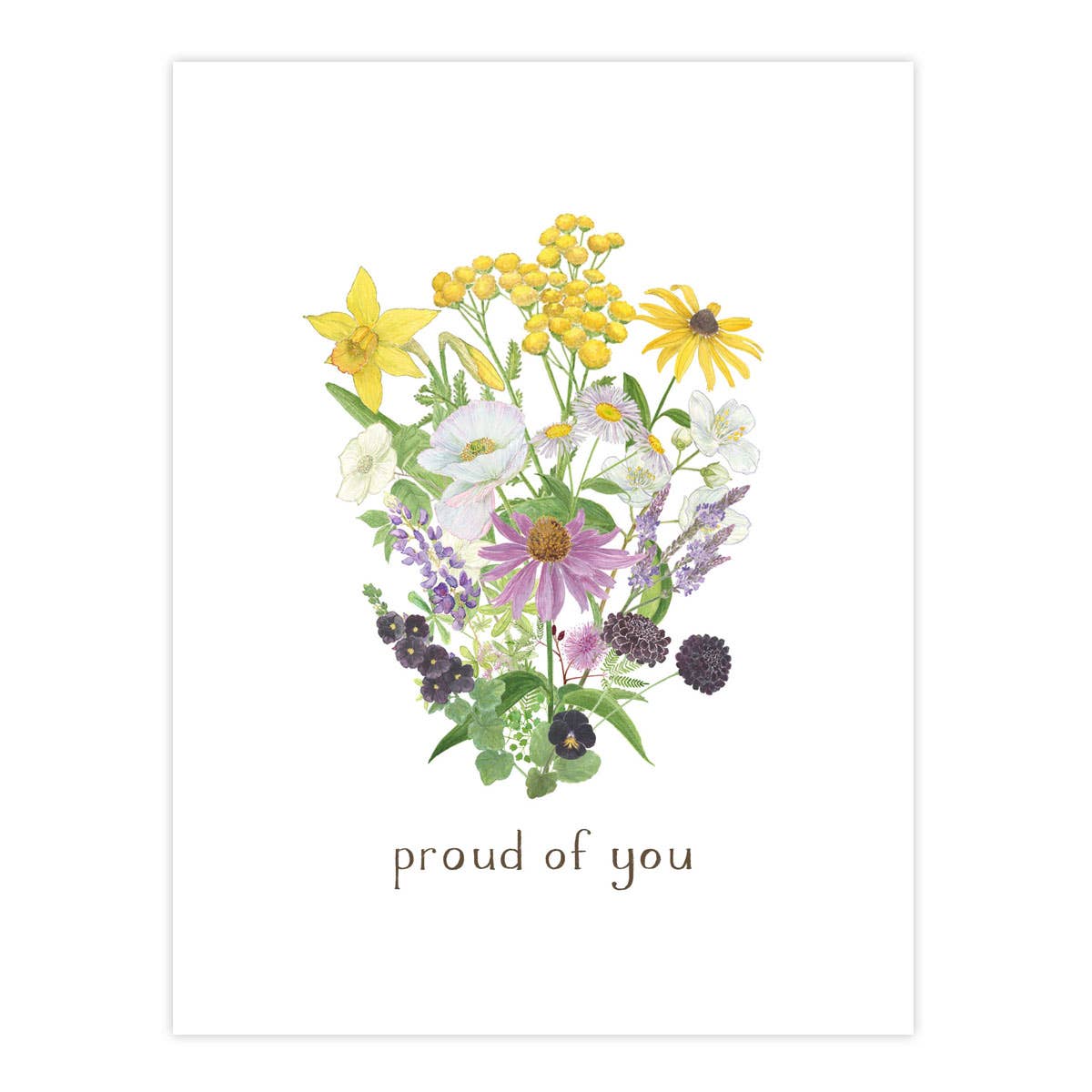 Nonbinary Pride Bouquet Card, LGBTQ Pride Greeting Card