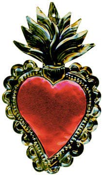 Large Tin Heart Ornament, Napoli, Mexico