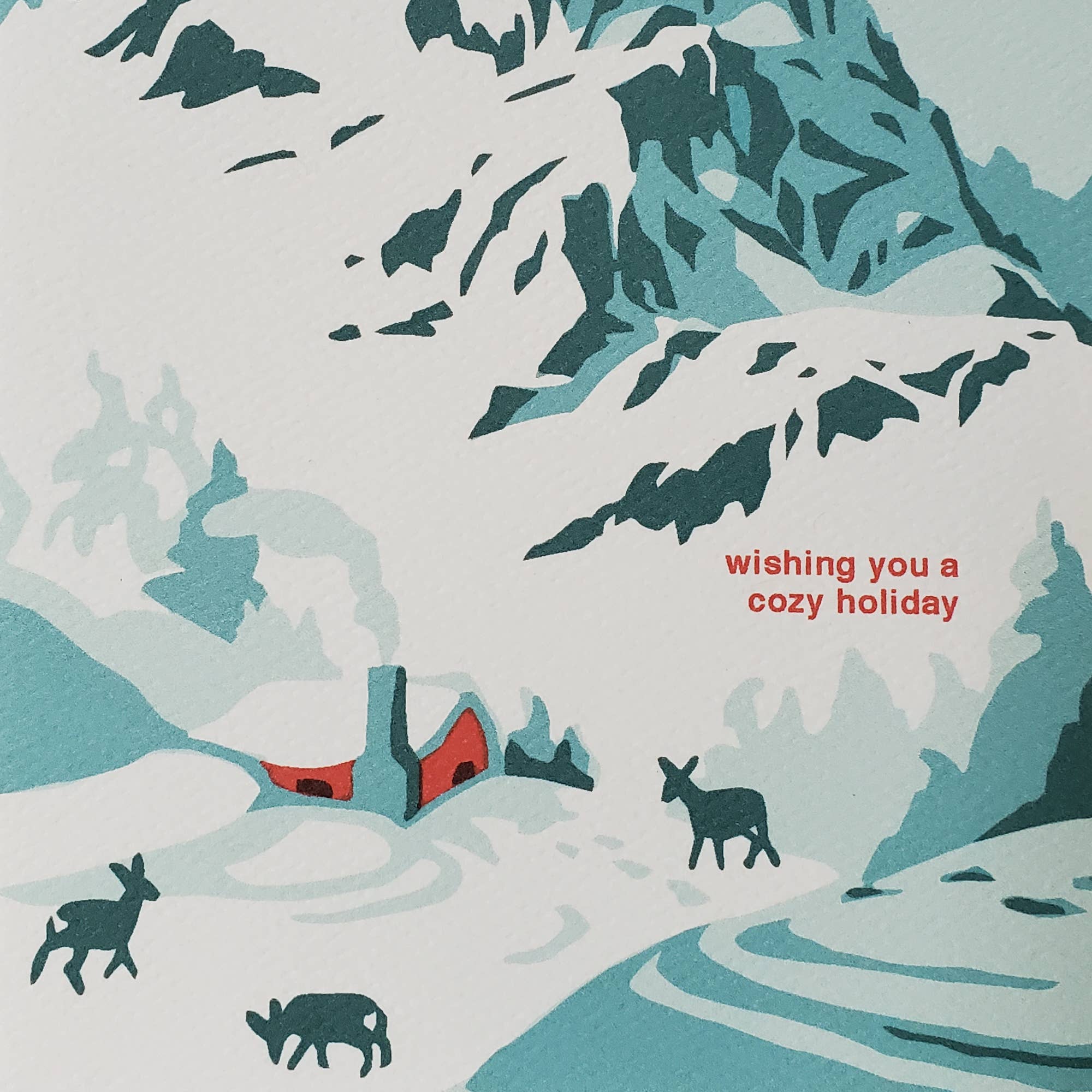 Cozy Holiday Mountain Landscape Greeting Card Set of 8