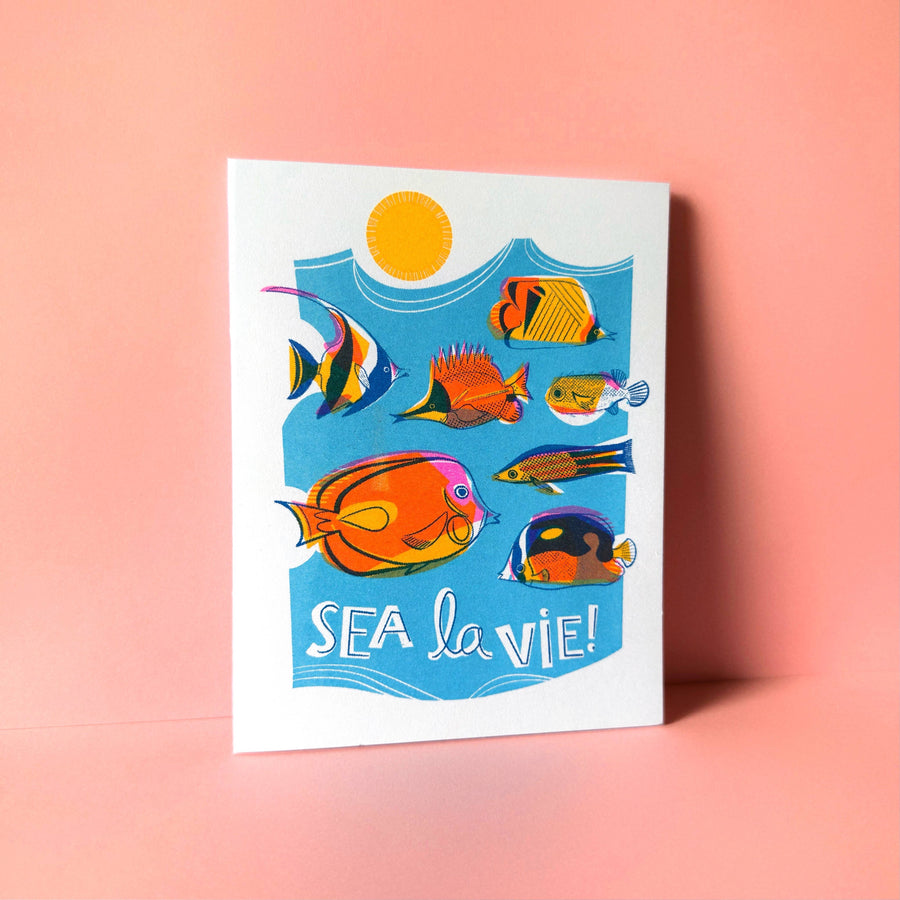 Sea La Vie Everyday Hawaiian Fish Risograph Greeting Card