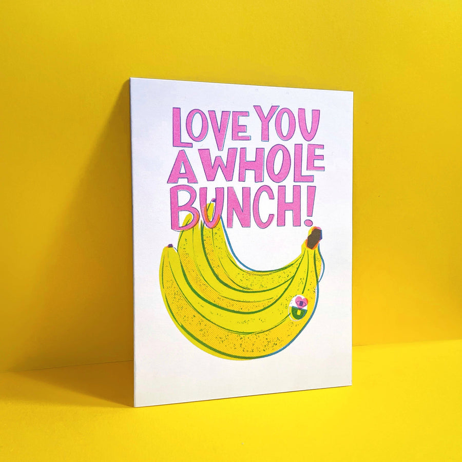 Banana Bunch - Love You Risograph Card