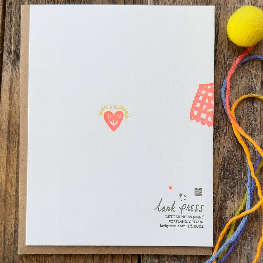 Mexican Party Flag Birthday Letterpress Card