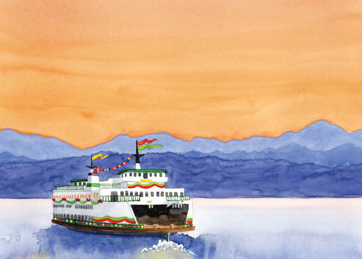 Festooned Ferry Boxed Holiday Cards