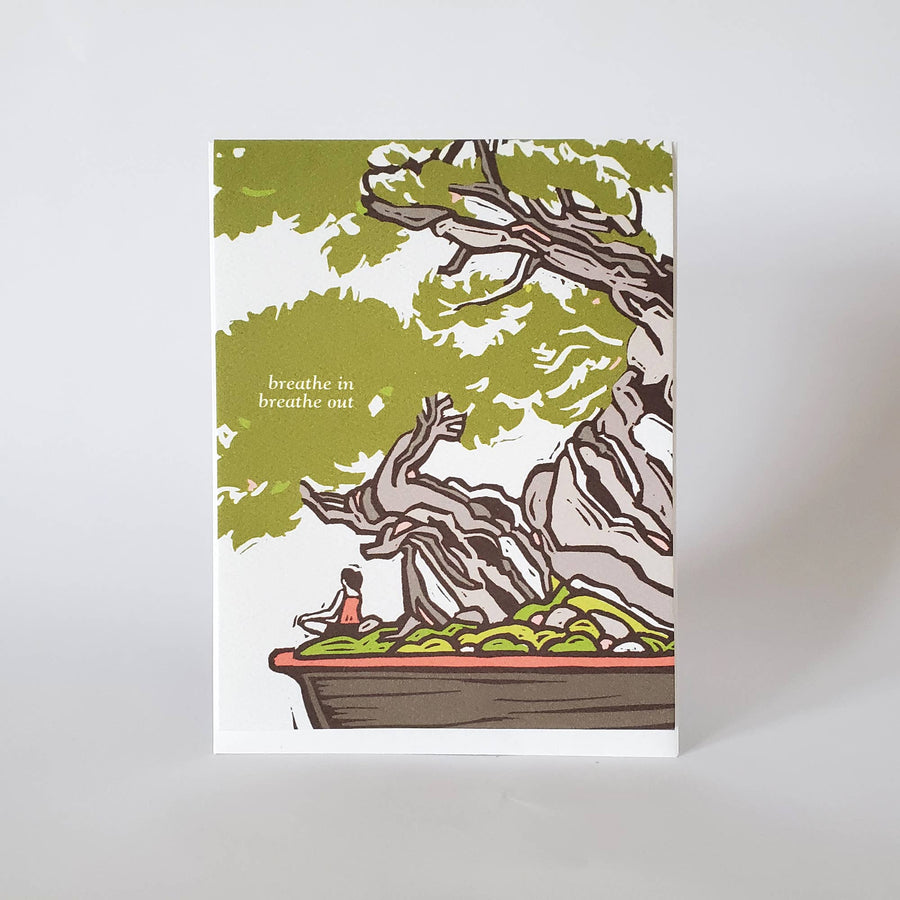 Breathe In Breathe Out Japanese Bonsai Card