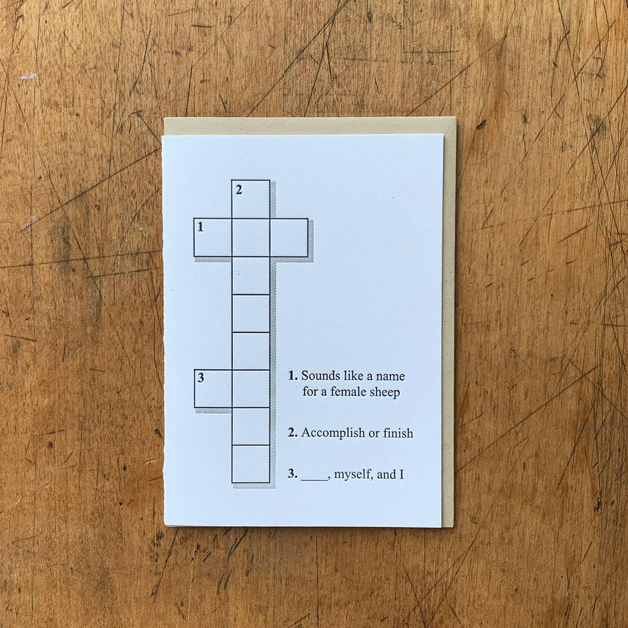 You Complete Me Crossword Card