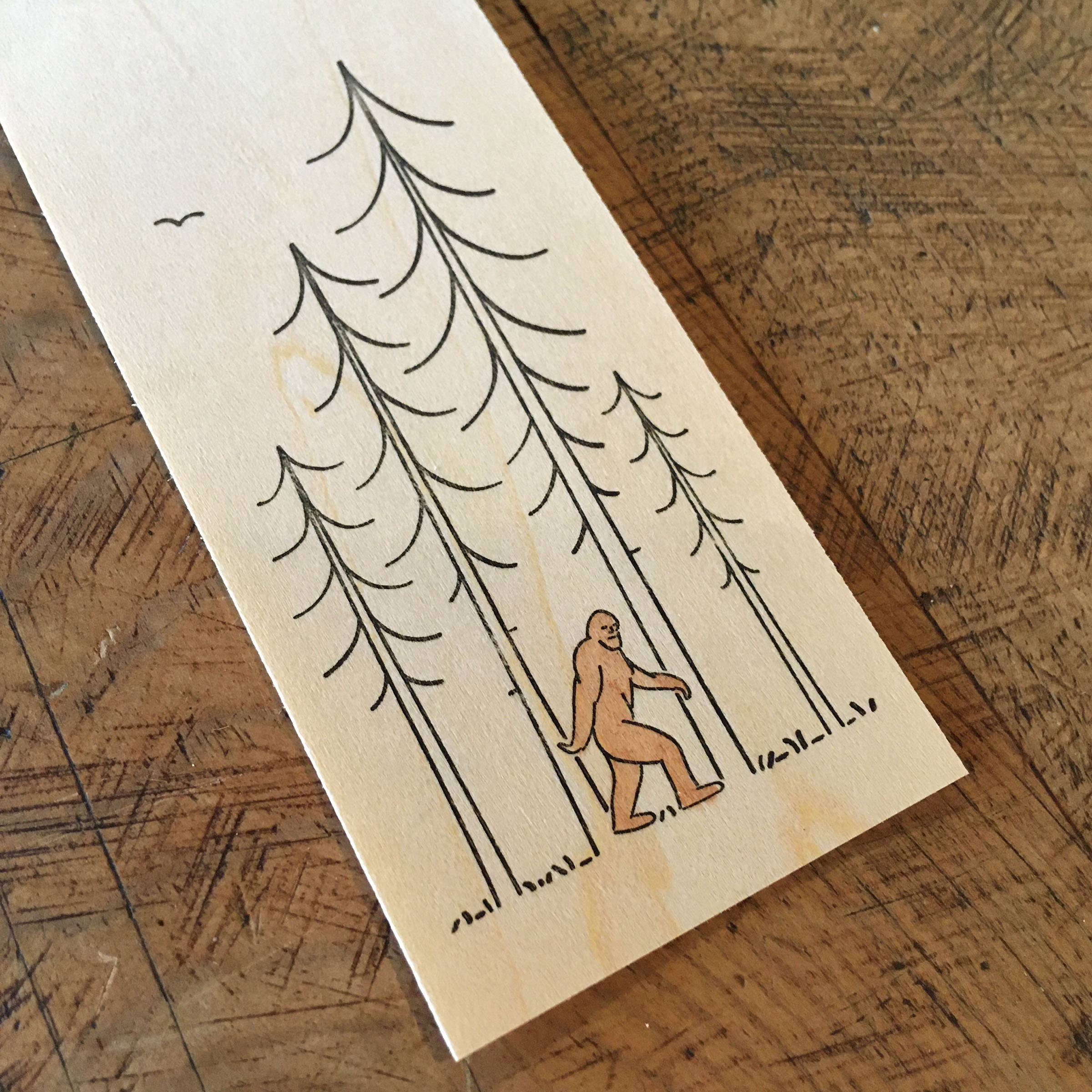 Minimal Adventure Bookmark - Sasquatch