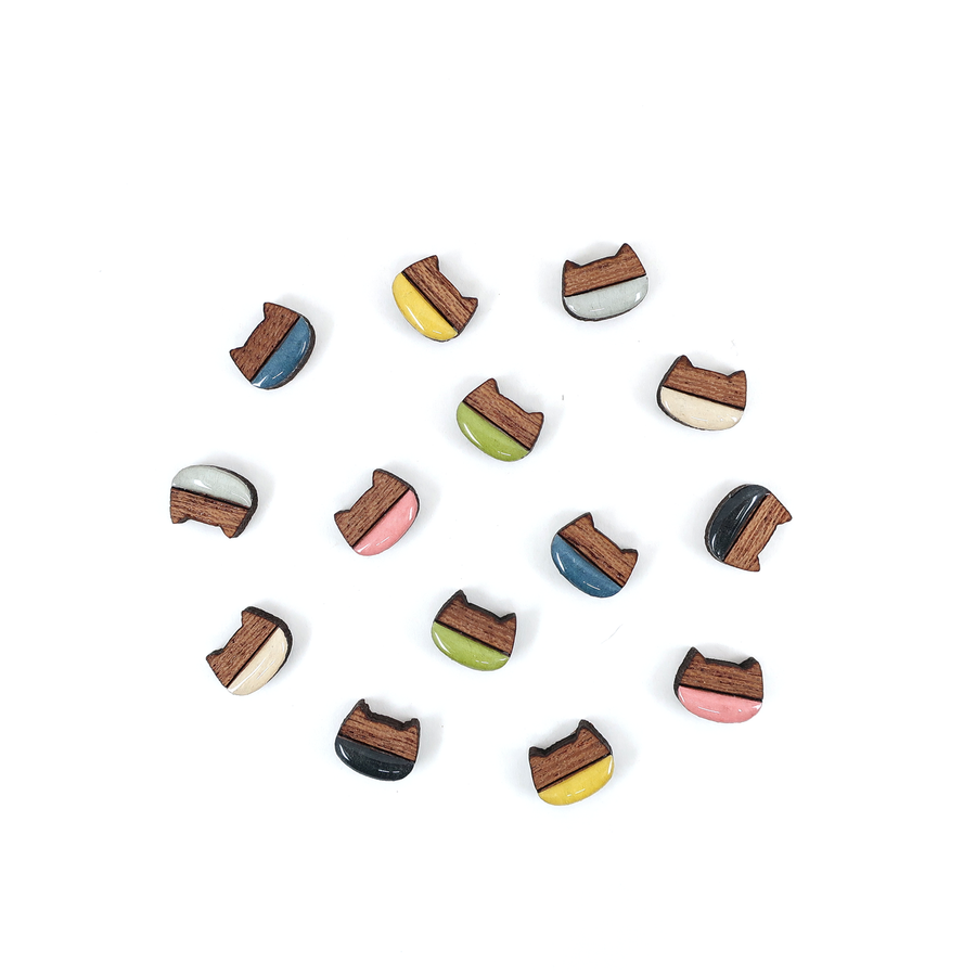 Mini Cat Studs: Bright Colors