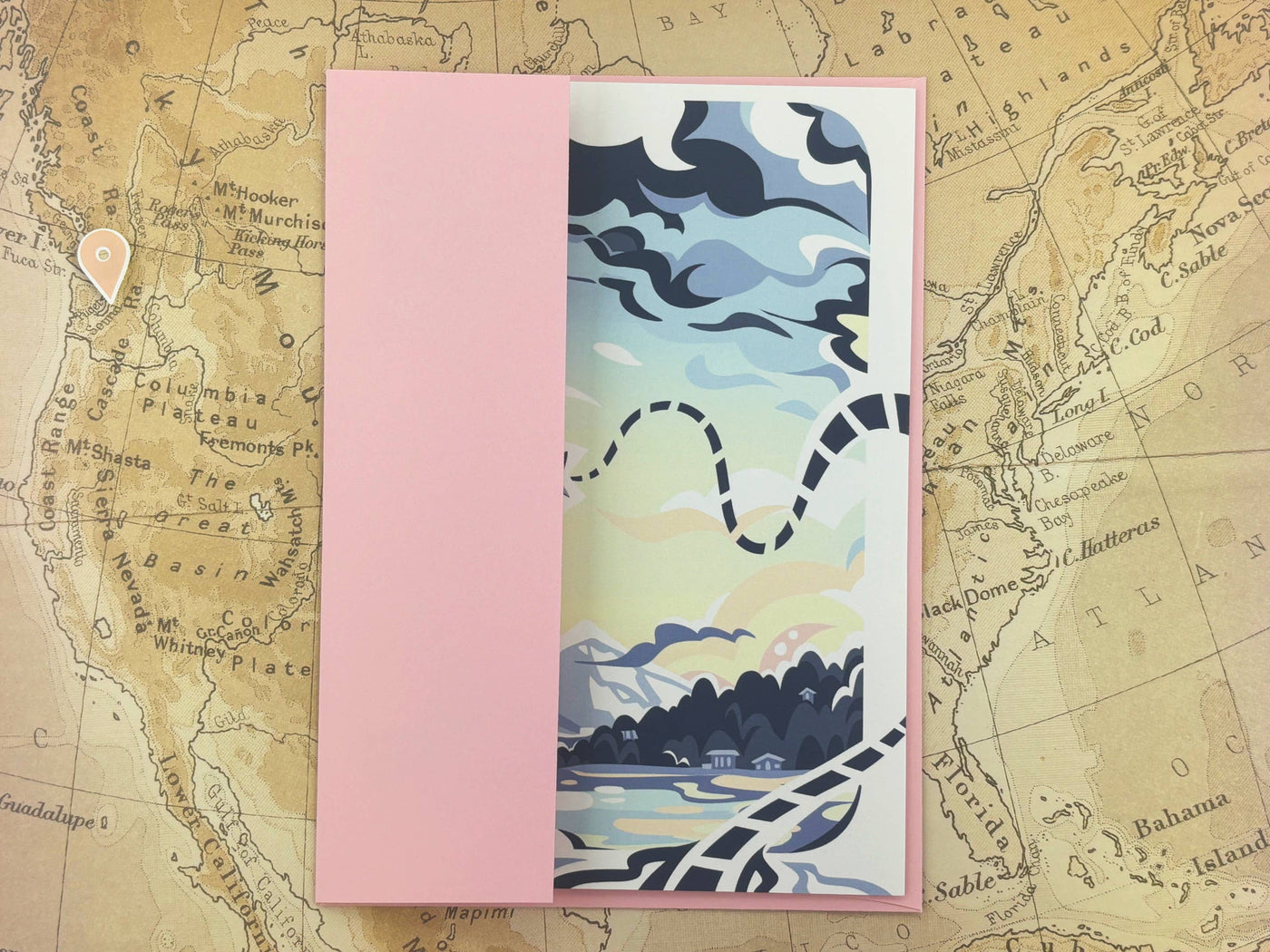 Mount Rainier on Puget Sound Travel Greeting Card