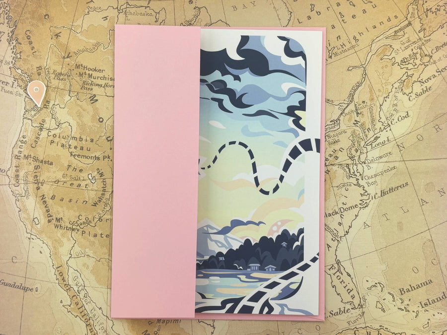 Mount Rainier on Puget Sound Travel Greeting Card