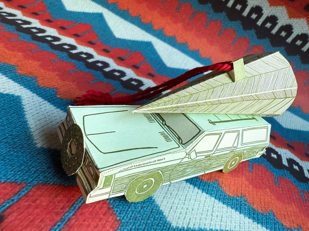 Holiday Station Wagon & Xmas Tree 3D Card