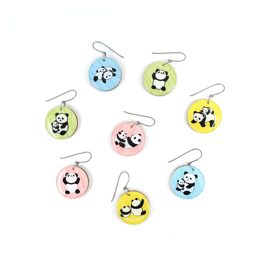 Panda Chiyogami Earrings