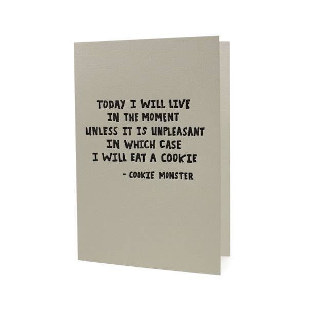 Cookie Monster Quote Letterpress Card