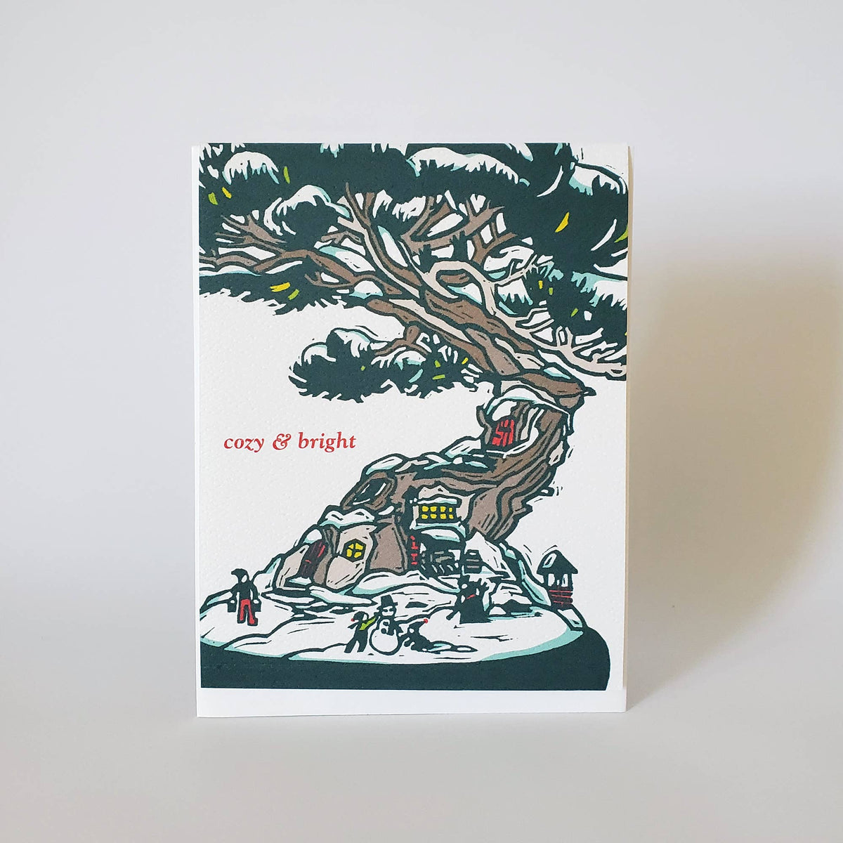 Set of 8 Cozy and Bright Bonsai Holiday Greeting Card Box