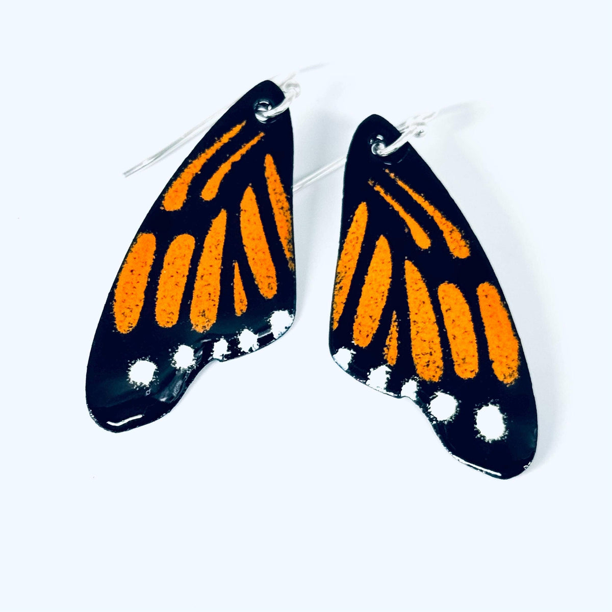 Orange Monarch Butterfly Earrings