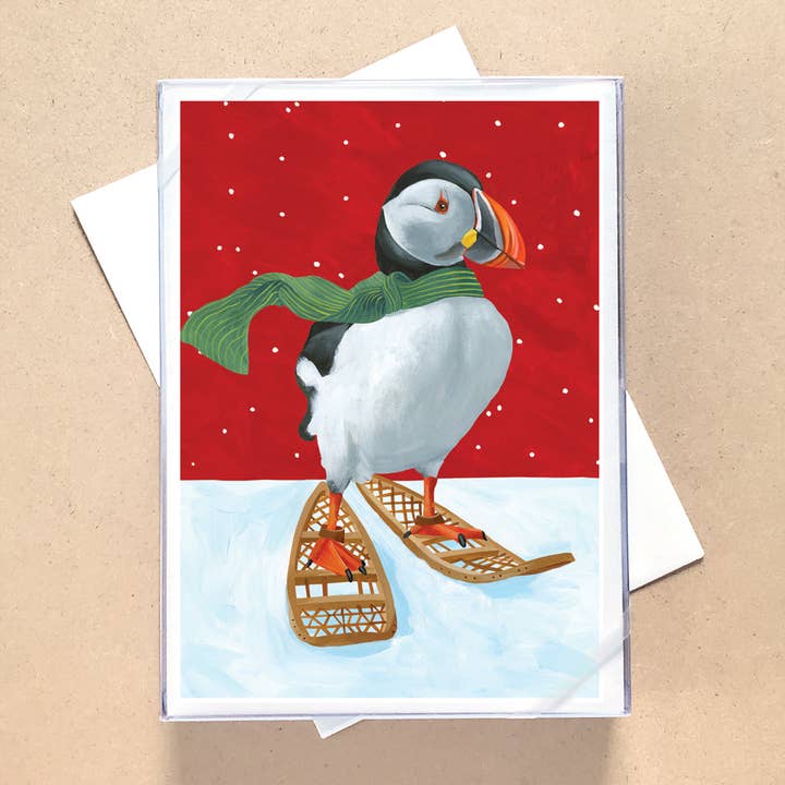 Puffin Snowshoes Boxed Holiday Cards
