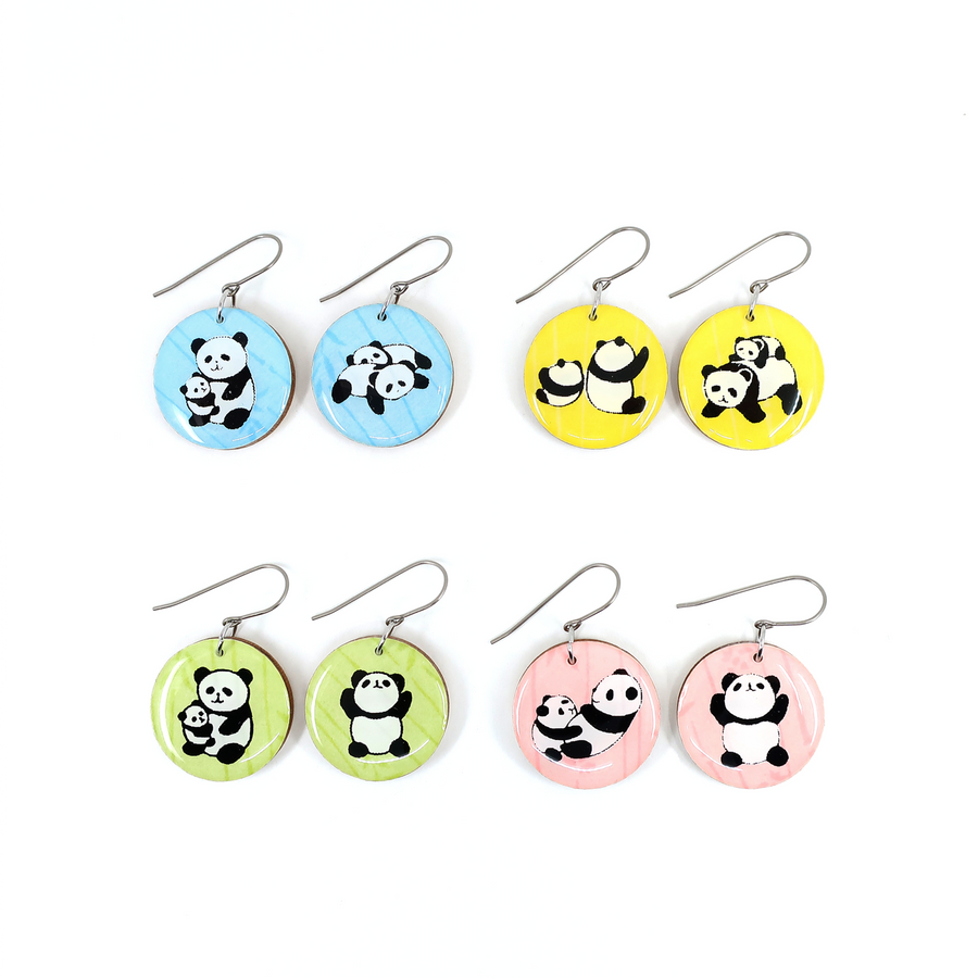 Panda Chiyogami Earrings