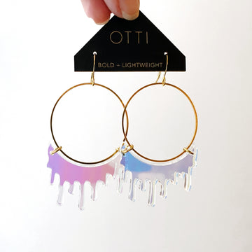 Slime Hoop Earrings: Iridescent
