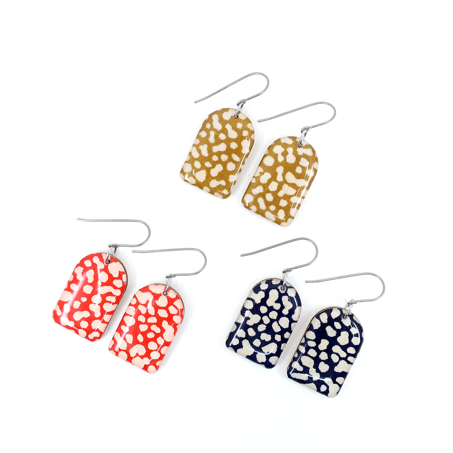 Geometric Chiyogami Titanium Japanese Earrings