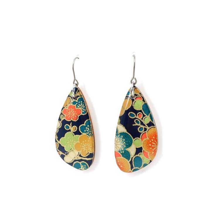 Floral Japanese Chiyogami Earrings