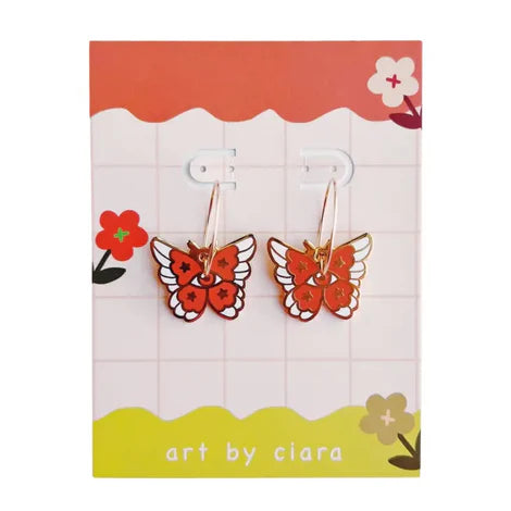 Moth Hoop Earrings by Art by Ciara