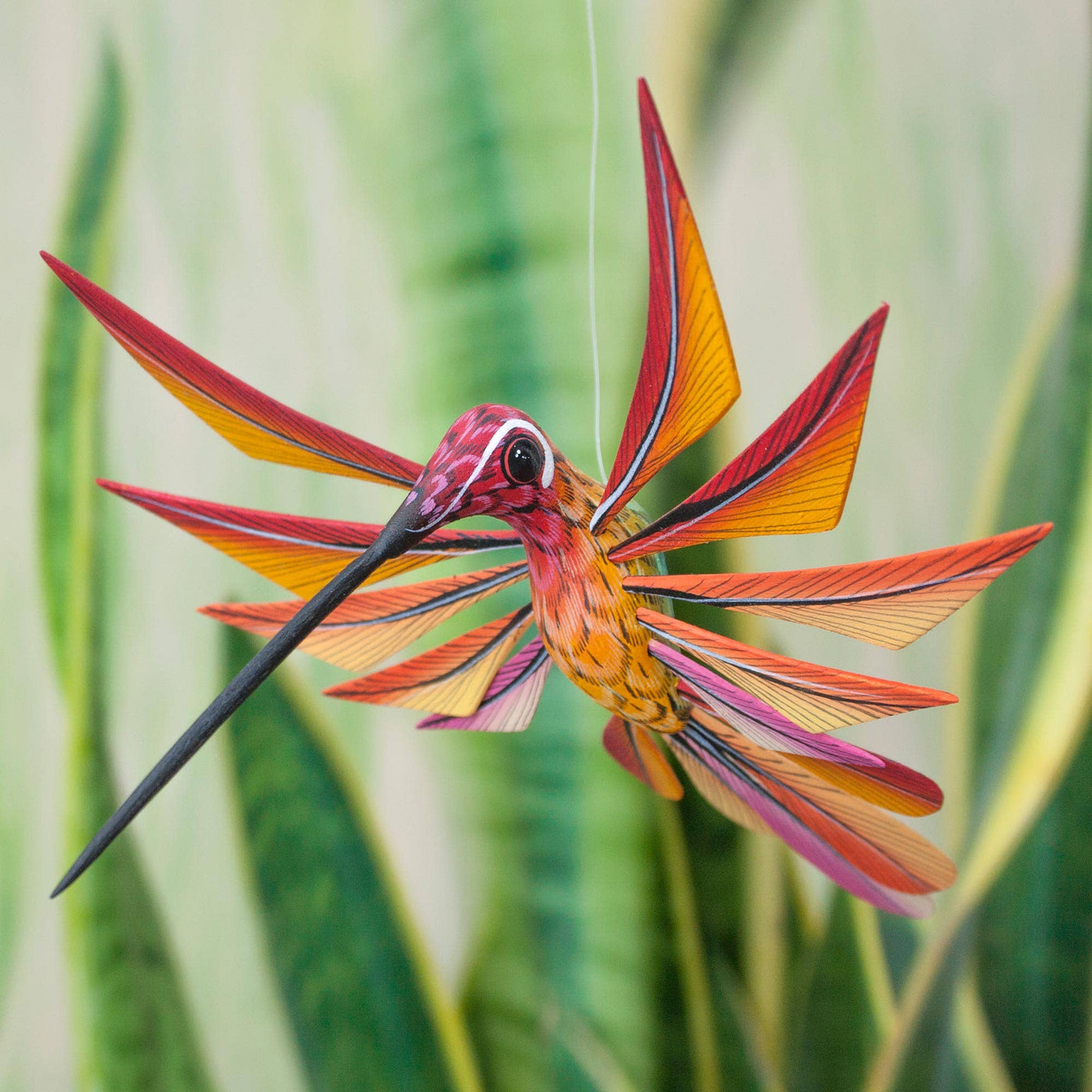 Colorful Hummingbird Handmade Alebrije Sculpture