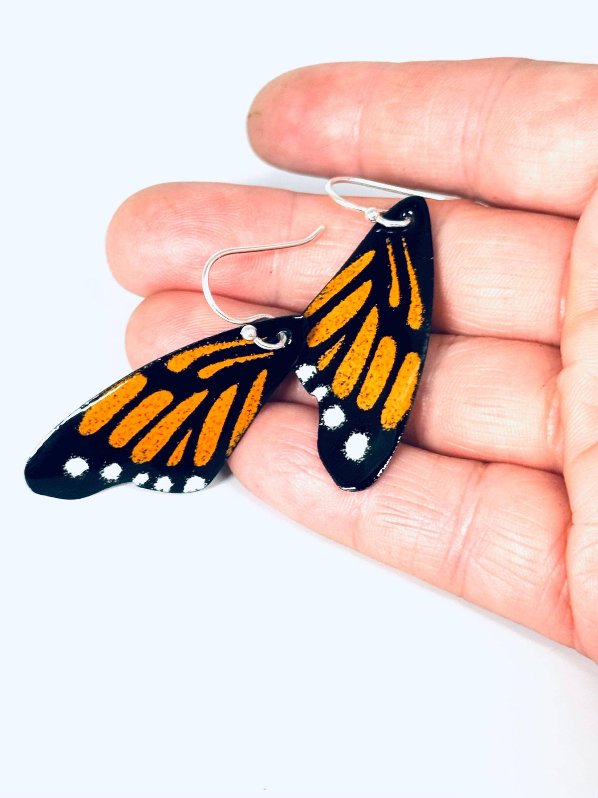 Orange Monarch Butterfly Earrings