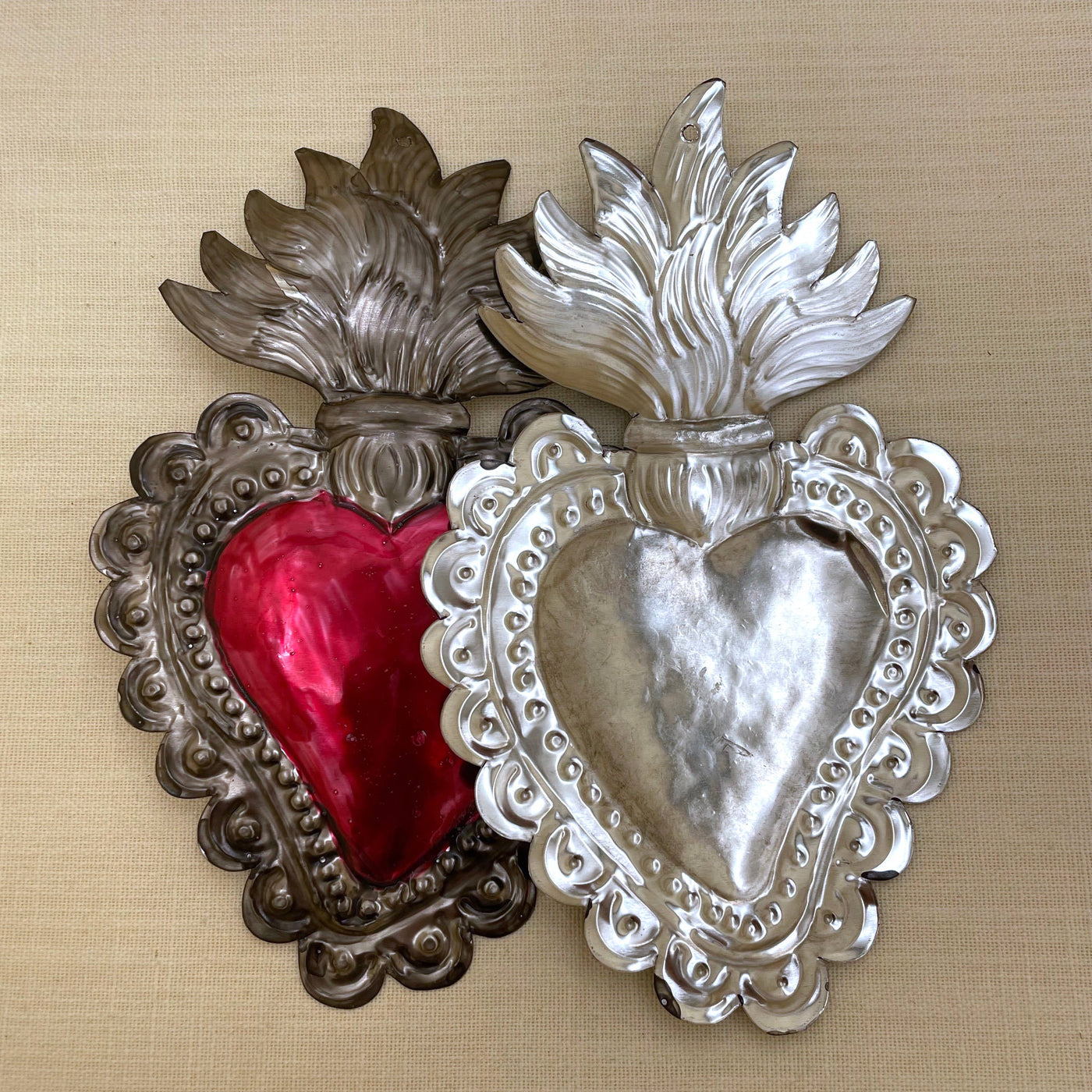 Large Tin Heart Ornament, Napoli, Mexico