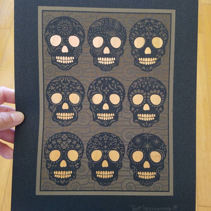 Skulls and Skulls - laser cut print