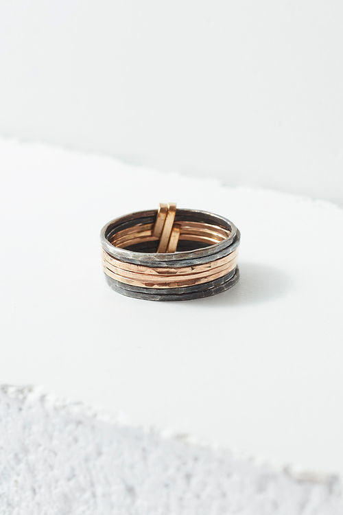 Stacked Ring - Short Mixed Metal by Zuzko