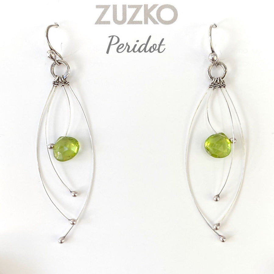 Tickle Earrings in Peridot by Zuzko