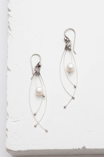 Tickle Earrings in Freshwater Pearl by Zuzko