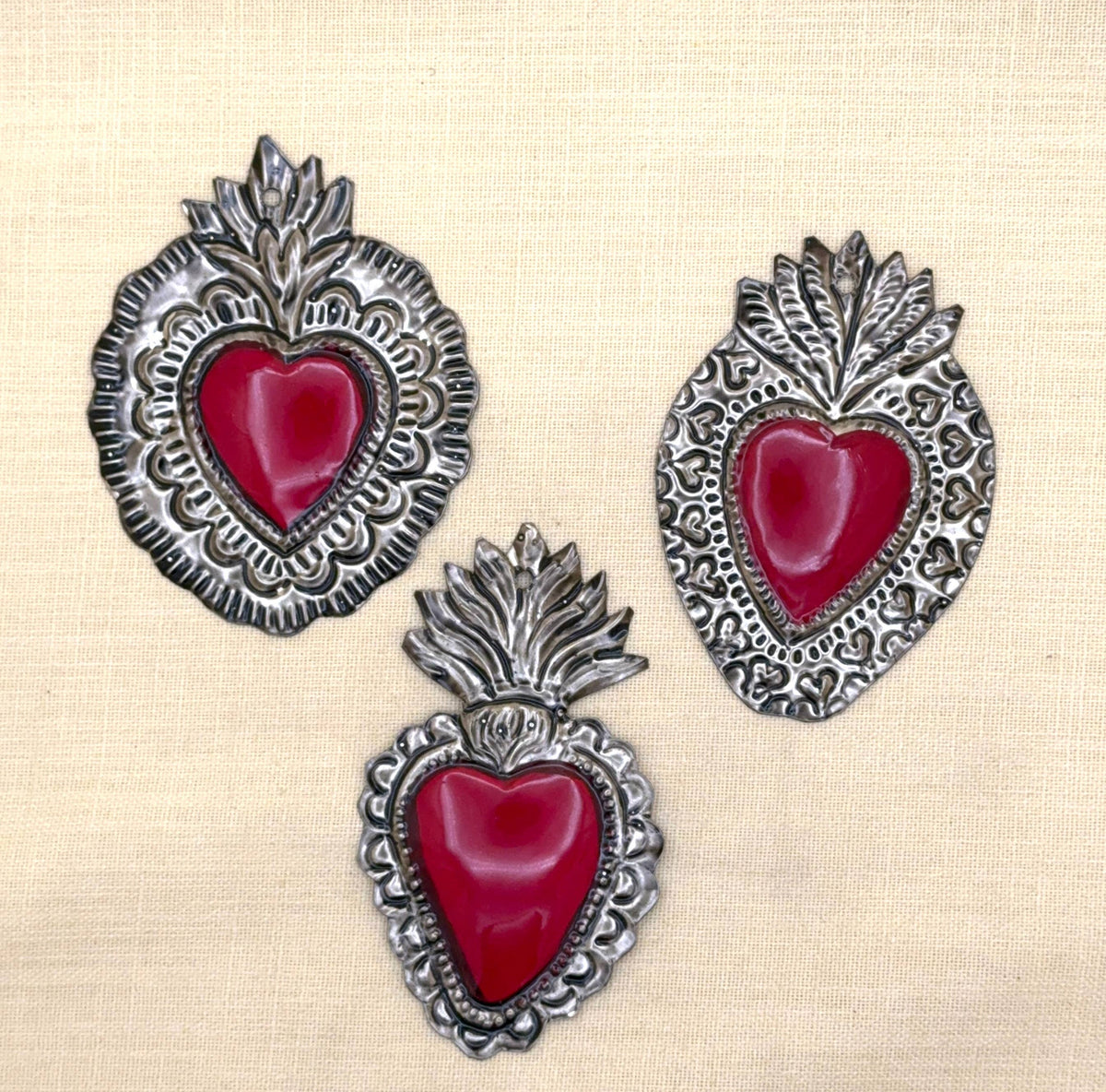 Sacred Heart Tin Ornament