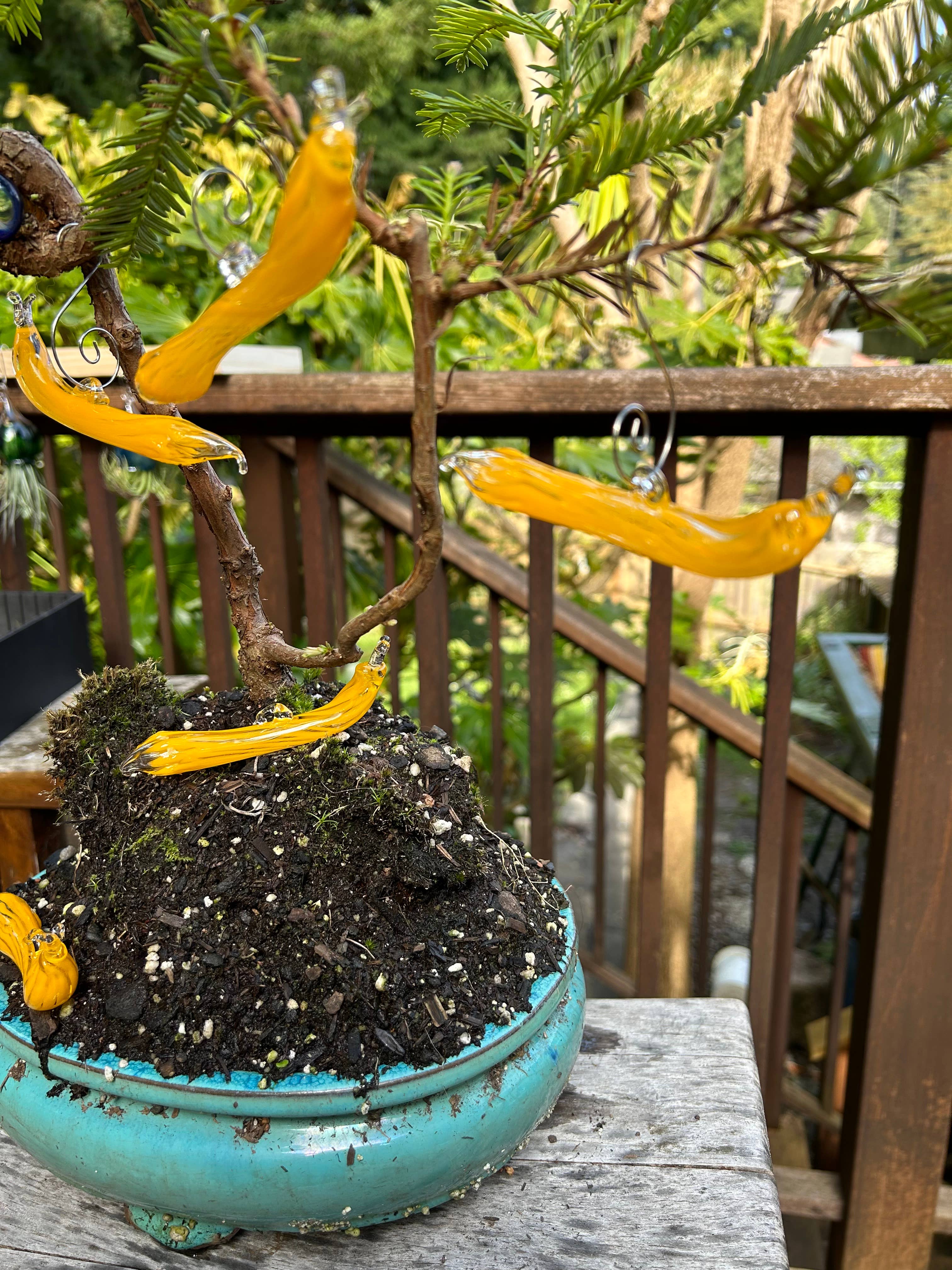 Banana Slug Hand Blown Glass Ornament