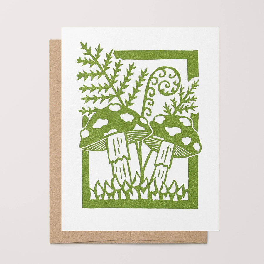 Mushroom & Fern Card