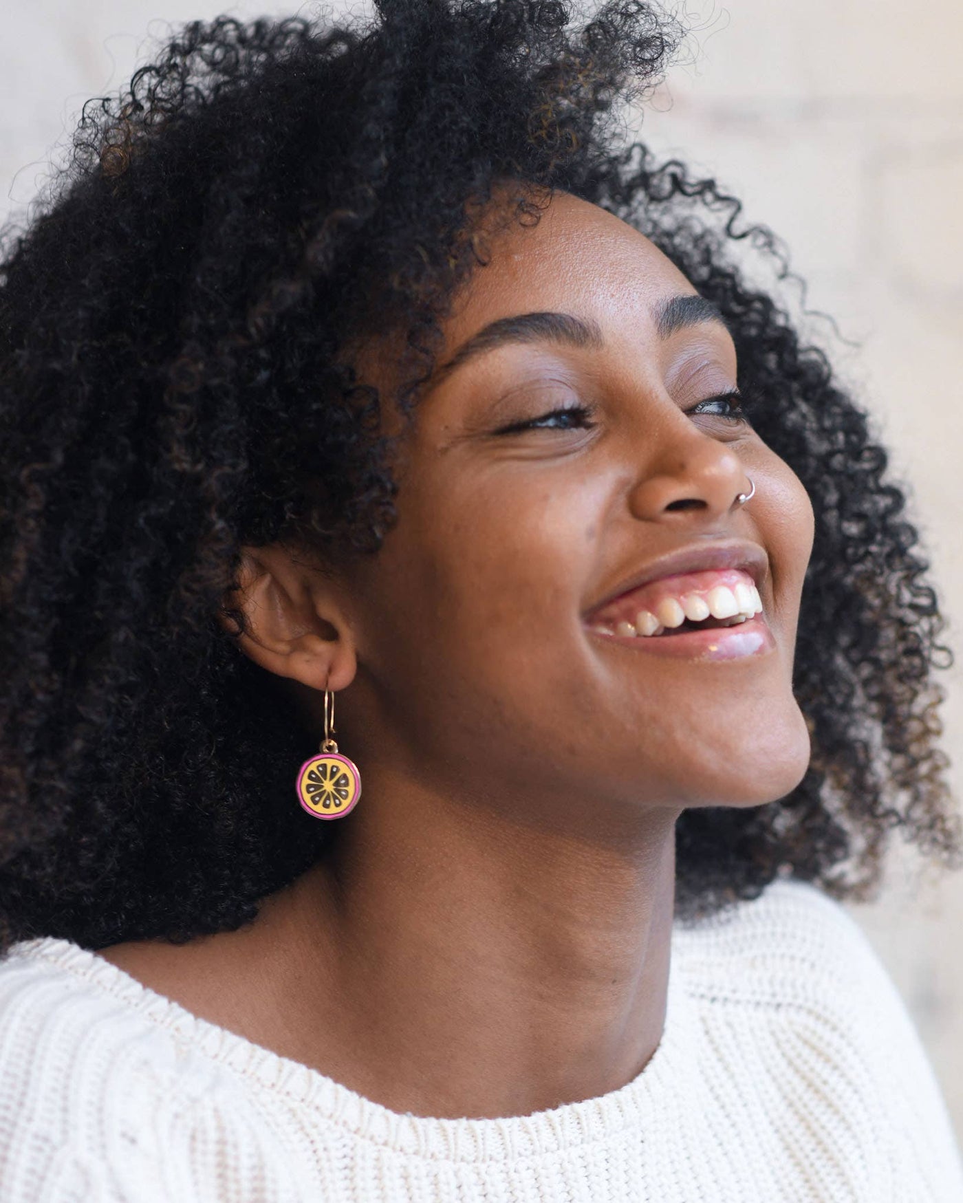 Gold Filled Pink Lemonade Hoop Earrings