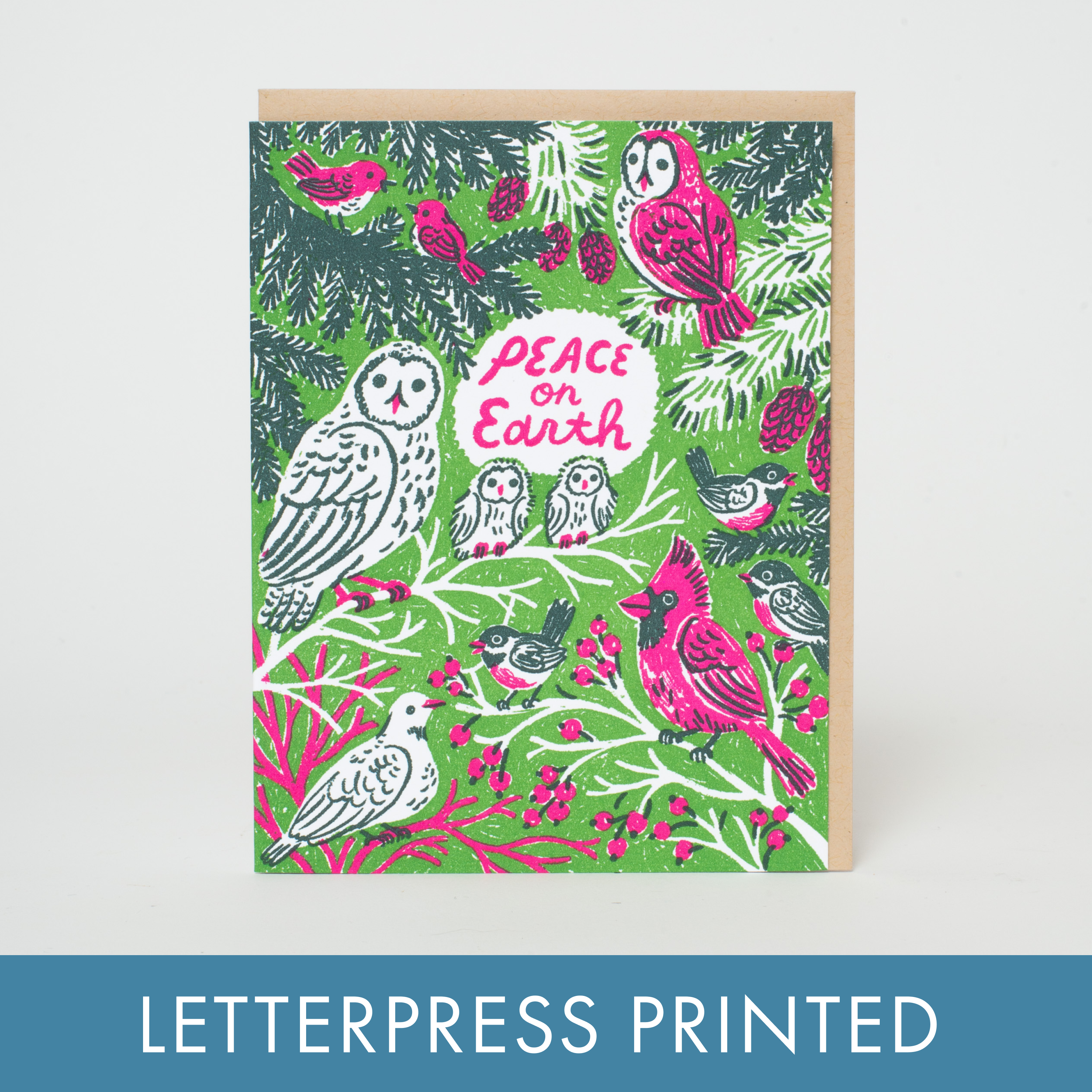 Peace Birds Holiday Card by Phoebe Wahl