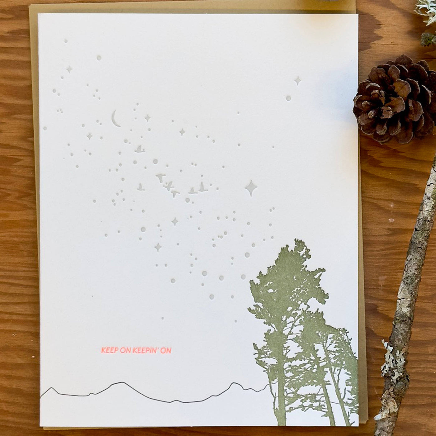 Keep on Keepin on Letterpress Greeting Card