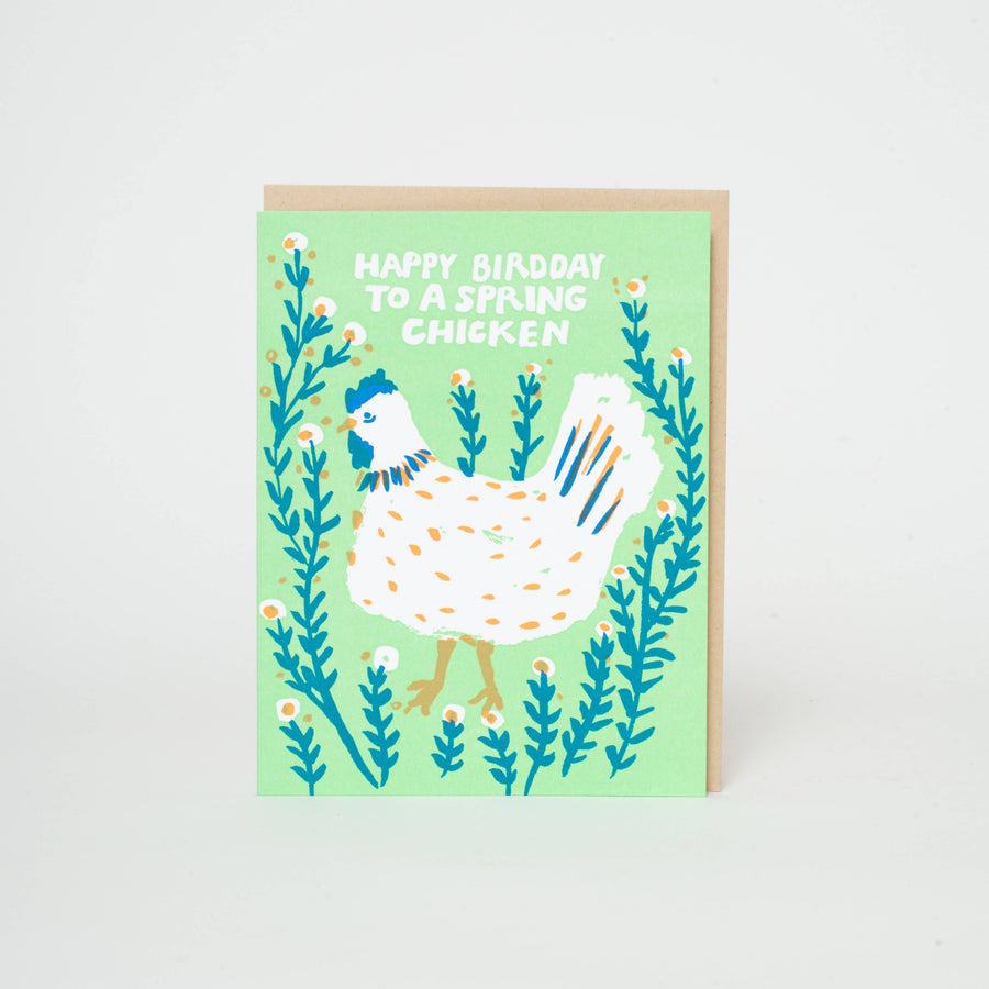 Spring Chicken Birthday Card by Egg Press