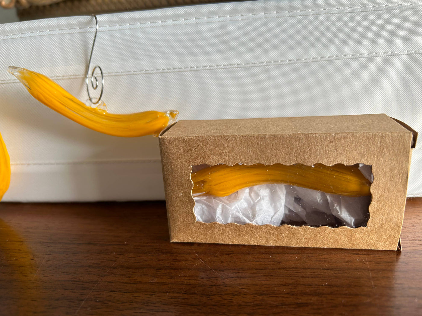 Banana Slug Hand Blown Glass Ornament