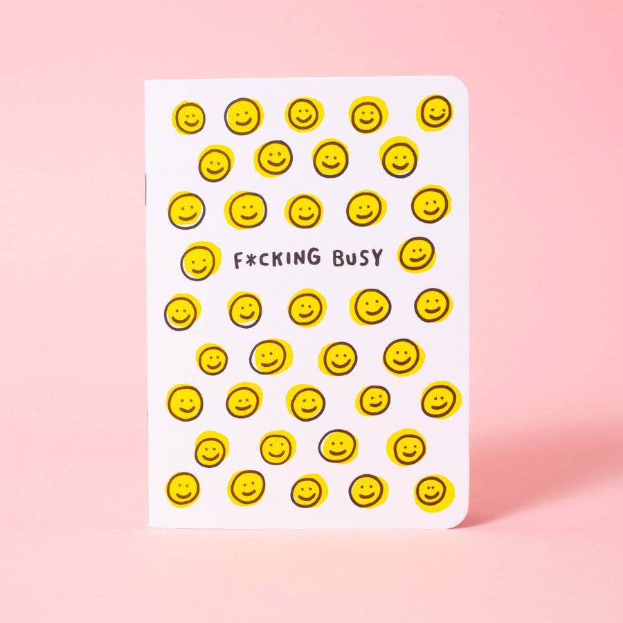 F*cking Busy Smiley Faces Softcover Blank Notebook