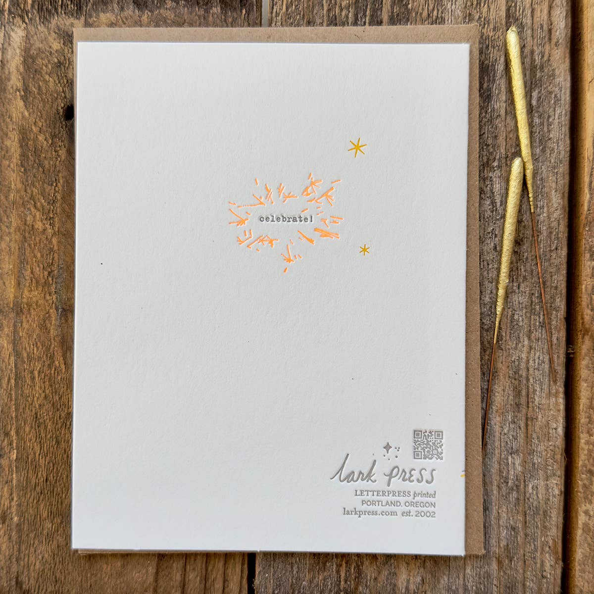 Sparkler Wishes Happy Birthday Letterpress Greeting Card