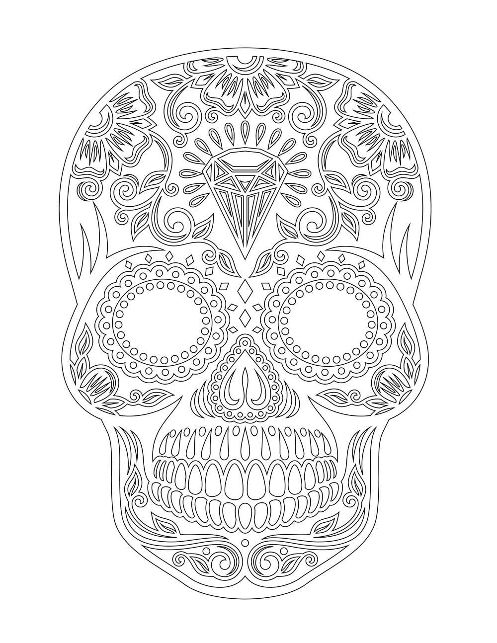 Dia De Los Muertos: Day of the Dead & Sugar Skull Coloring