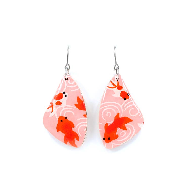 Goldfish Titanium Dangle Earrings