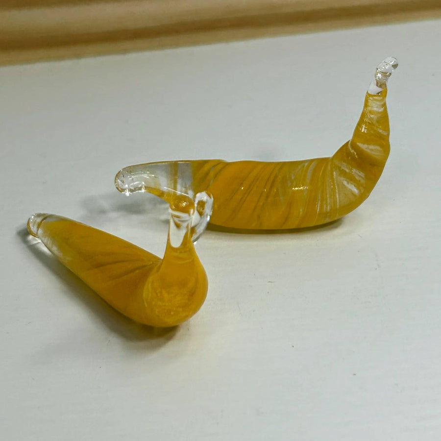 Baby Banana Slug Hand Sculpted of Solid Glass