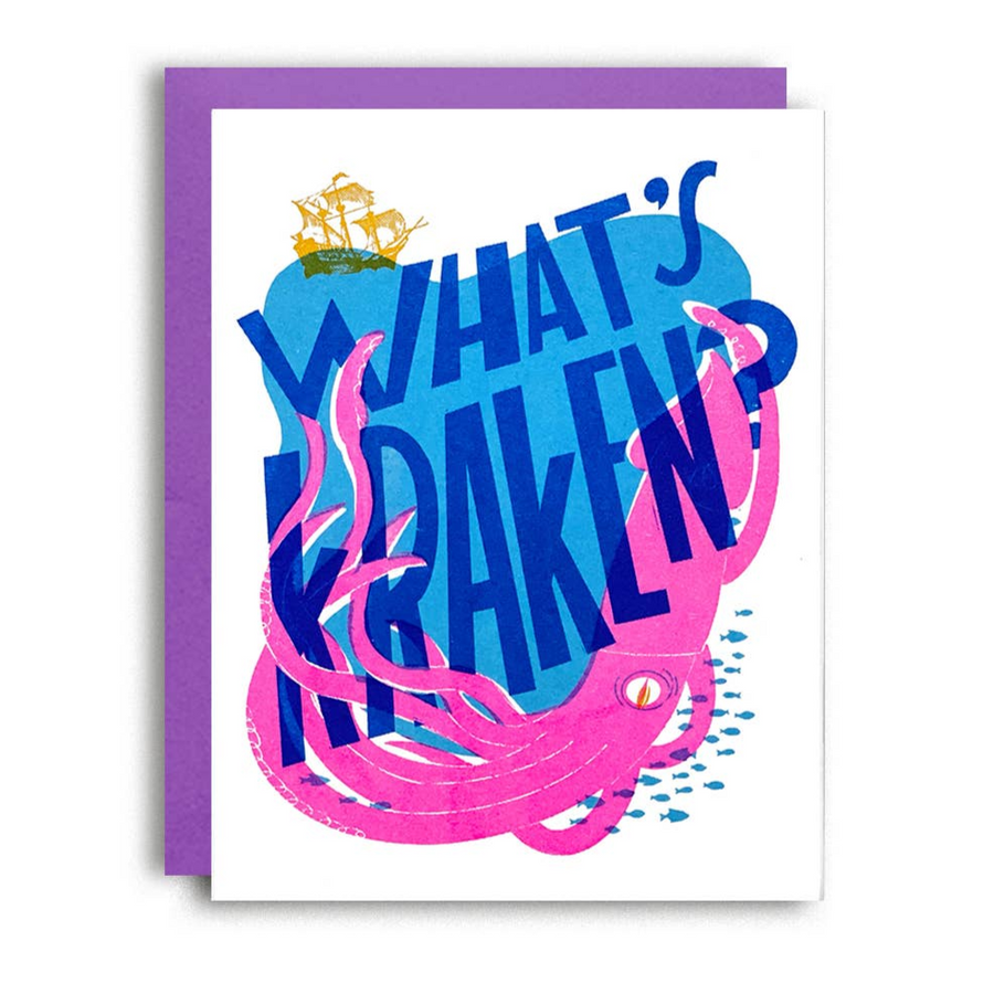 What's Kraken? Risograph Friendship Card