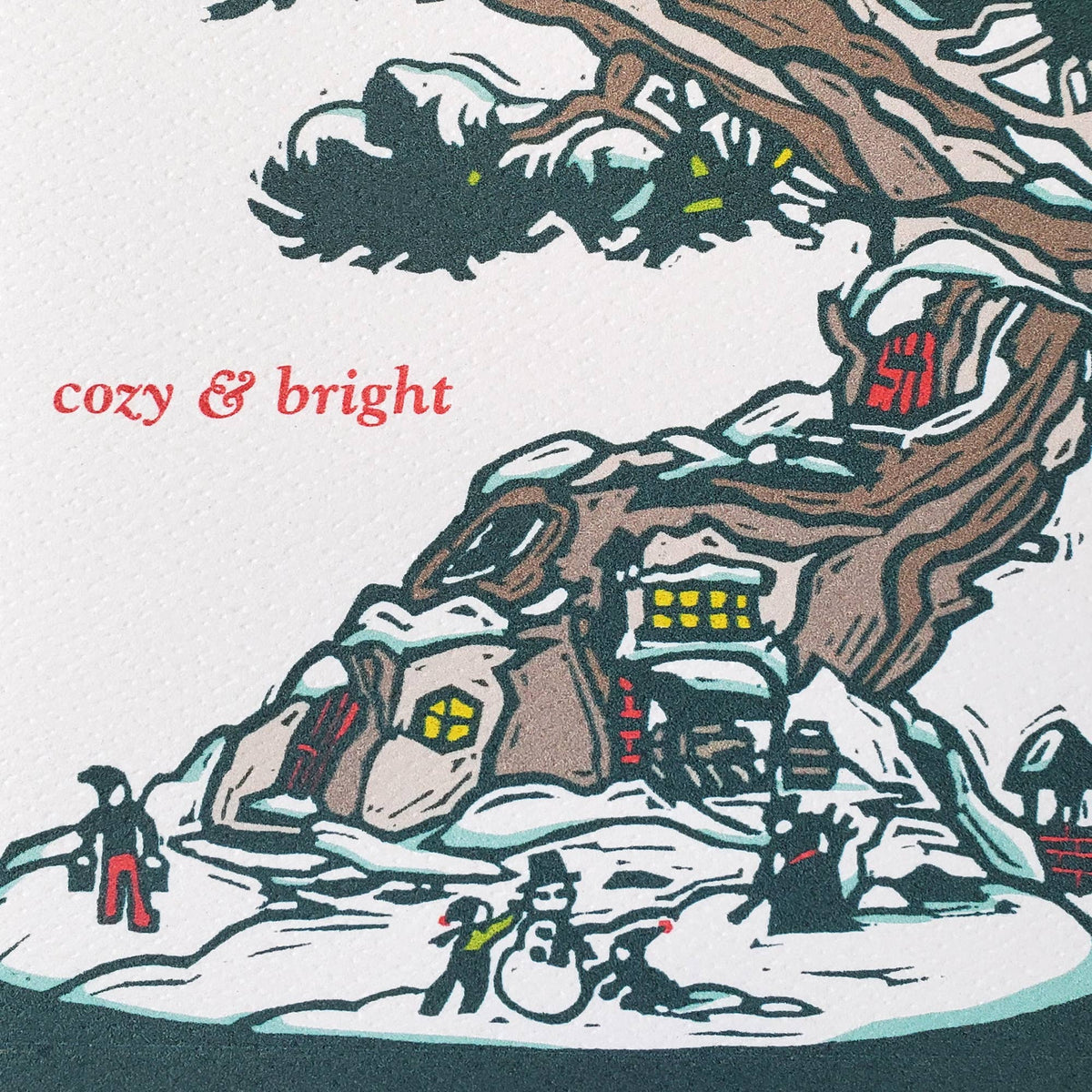Set of 8 Cozy and Bright Bonsai Holiday Greeting Card Box