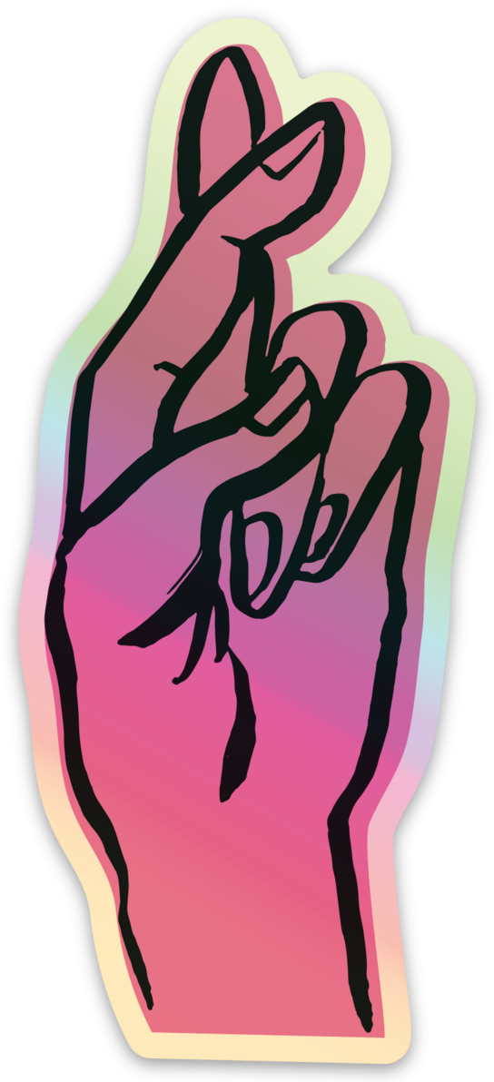 Fingers Crossed - Holographic Vinyl Sticker