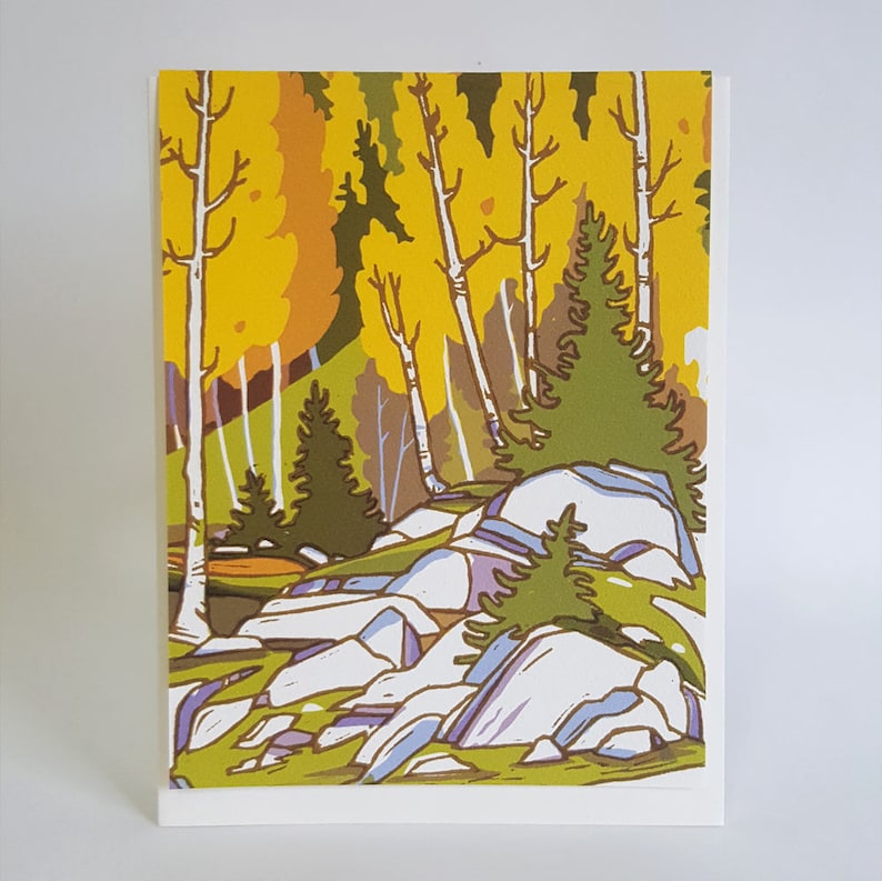 Fall Aspen Landscape Blank Notecard